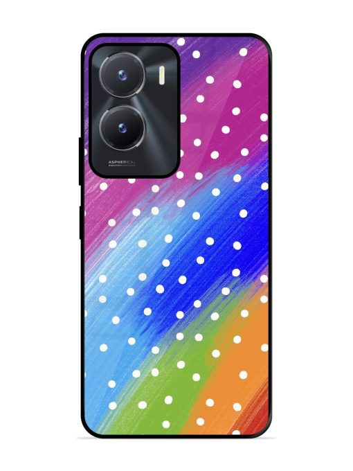 Rainbow Polka Dot Dream Glossy Soft Edge Case for Vivo T2X (5G) Chachhi