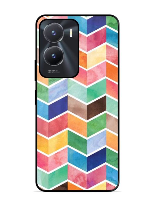 Watercolor Chevron Whimsy Glossy Soft Edge Case for Vivo T2X (5G) Chachhi