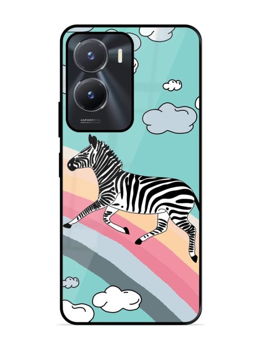 Zebra On A Rainbow Glossy Soft Edge Case for Vivo T2X (5G) Chachhi