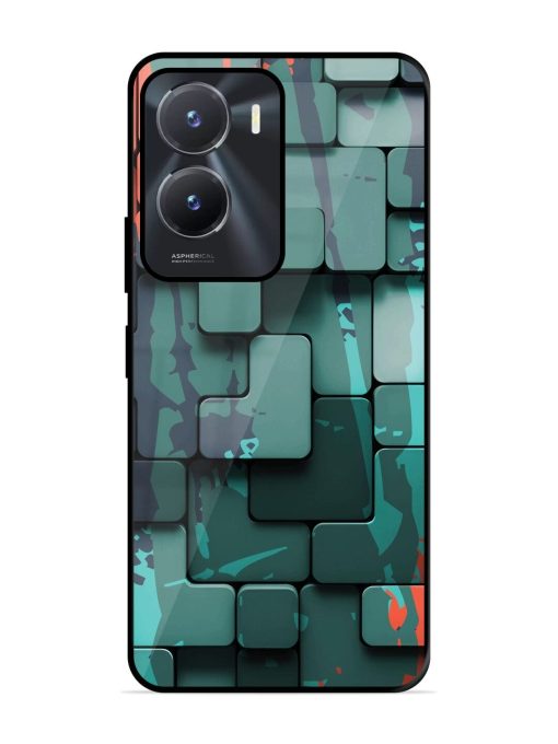 Abstract Geometric Mosaic Glossy Soft Edge Case for Vivo T2X (5G)