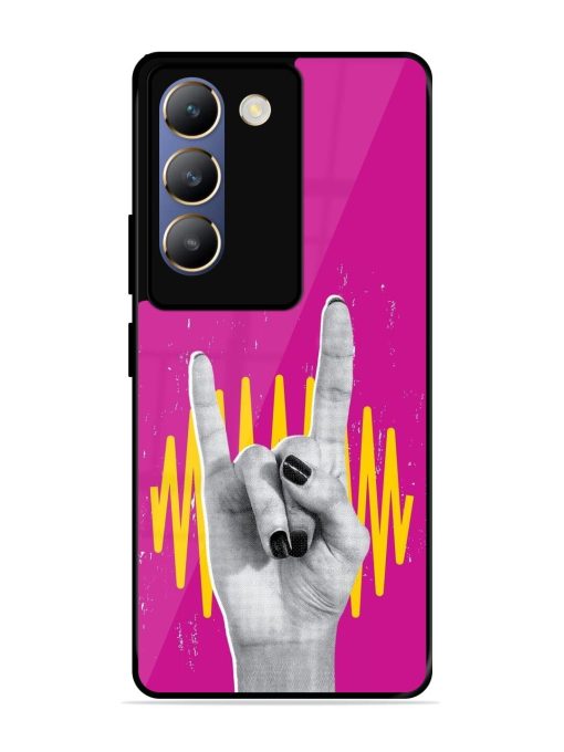 Rock Hand Glossy Soft Edge Case for Vivo T3 (5G) Chachhi