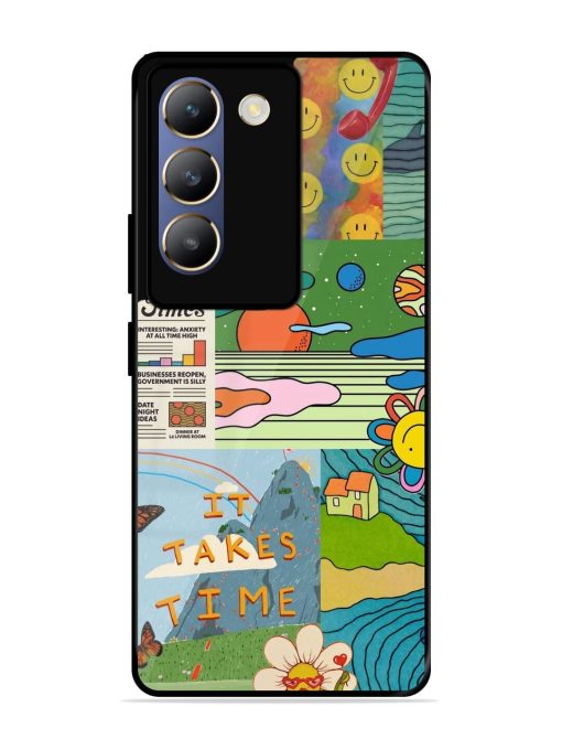 Groovy Vibes Glossy Soft Edge Case for Vivo T3 (5G) Chachhi