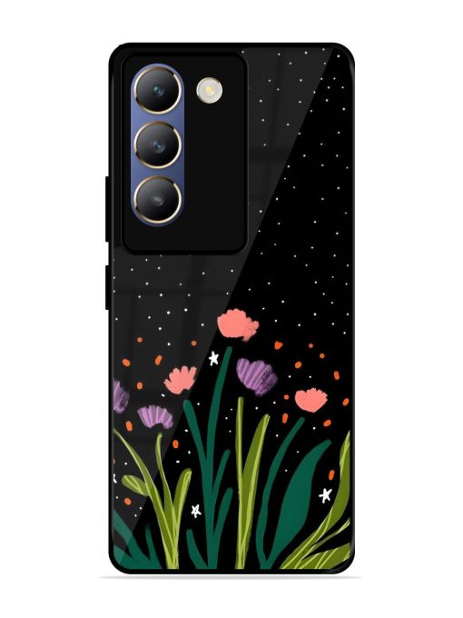 Midnight Bloom Glossy Soft Edge Case for Vivo T3 (5G) Chachhi