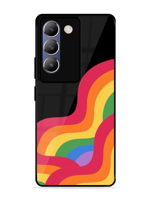 Wavy Rainbow Glossy Soft Edge Case for Vivo T3 (5G) Chachhi