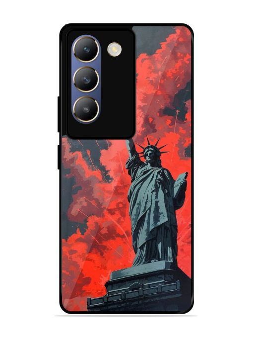 Lady Liberty'S Firework Finale Glossy Soft Edge Case for Vivo T3 (5G) Chachhi