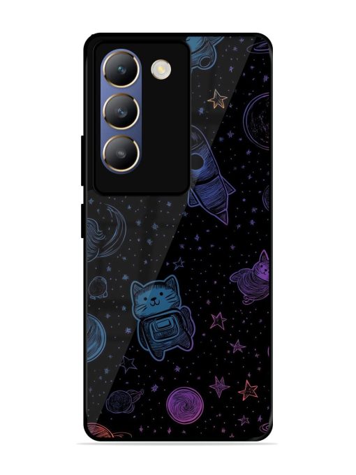 Cosmic Cat Chaos Glossy Soft Edge Case for Vivo T3 (5G) Chachhi