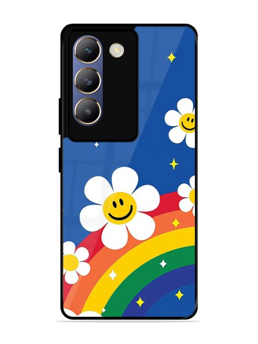 Happy Daisies And Rainbow Sky Glossy Soft Edge Case for Vivo T3 (5G) Chachhi