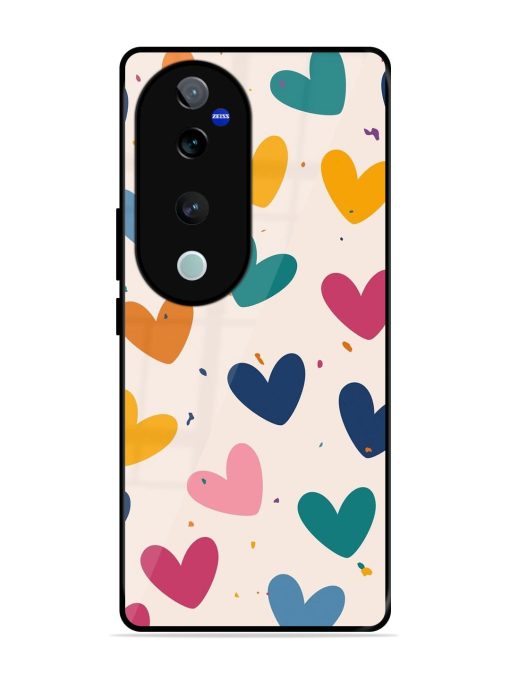 Rainbow Hearts Glossy Soft Edge Case for Vivo T3 Ultra (5G) Chachhi