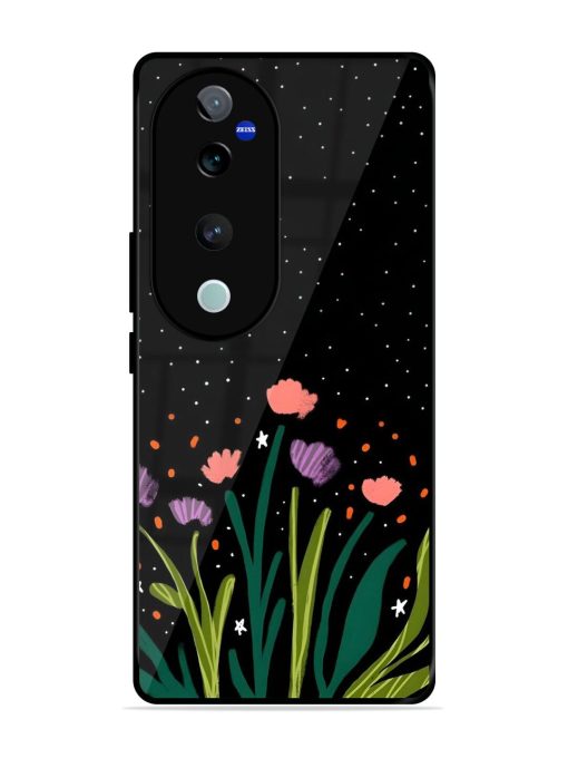 Midnight Bloom Glossy Soft Edge Case for Vivo T3 Ultra (5G) Chachhi