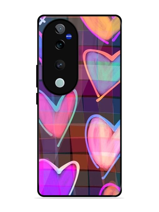 Neon Hearts Glossy Soft Edge Case for Vivo T3 Ultra (5G) Chachhi