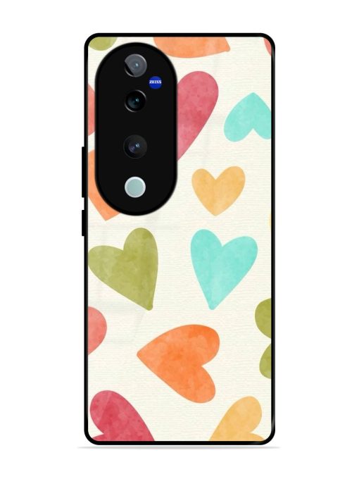 Watercolor Hearts Glossy Soft Edge Case for Vivo T3 Ultra (5G)