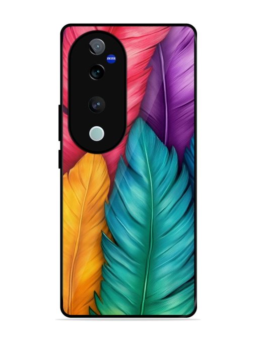 Rainbow Feathers Glossy Soft Edge Case for Vivo T3 Ultra (5G) Chachhi