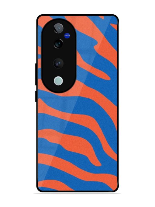 Zebra Stripes In Blue And Orange Glossy Soft Edge Case for Vivo T3 Ultra (5G) Chachhi