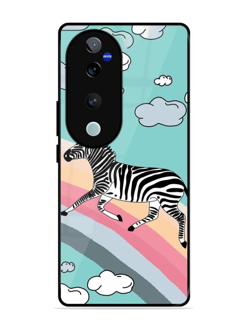 Zebra On A Rainbow Glossy Soft Edge Case for Vivo T3 Ultra (5G) Chachhi