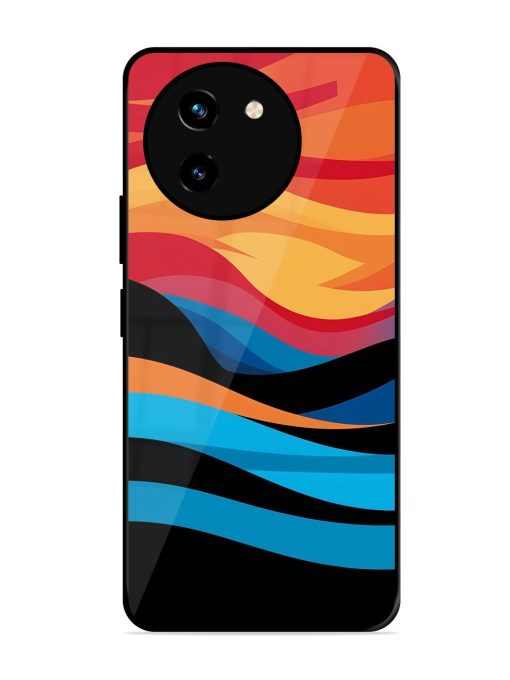 Blazing Currents Glossy Soft Edge Case for Vivo T3X (5G) Chachhi