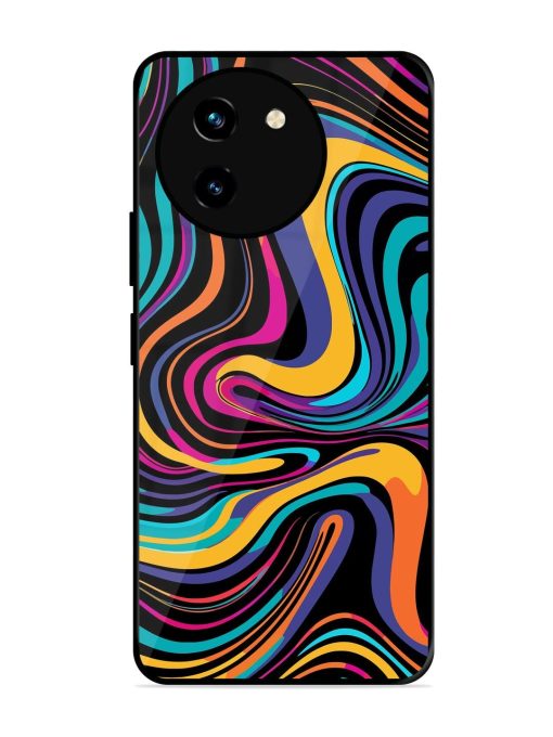 Psychedelic Swirl Glossy Soft Edge Case for Vivo T3X (5G) Chachhi