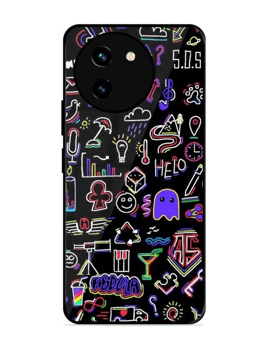 Neon Doodle Glossy Soft Edge Case for Vivo T3X (5G) Chachhi