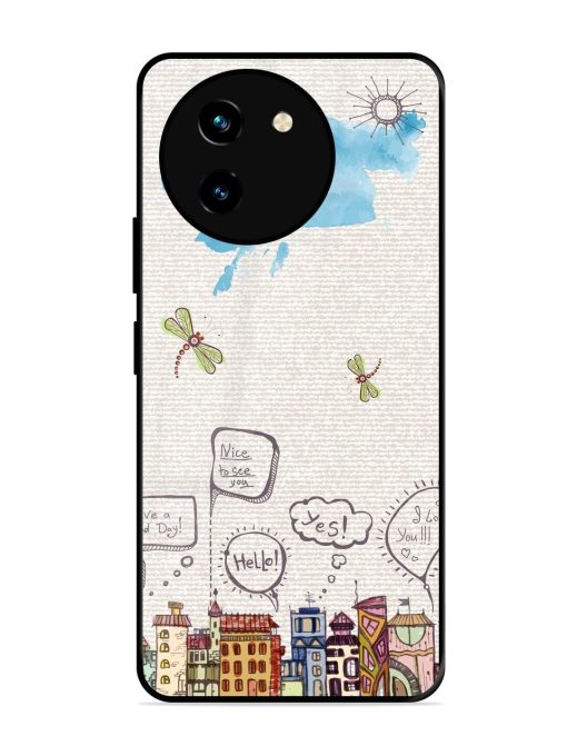 Doodle City Glossy Soft Edge Case for Vivo T3X (5G) Chachhi