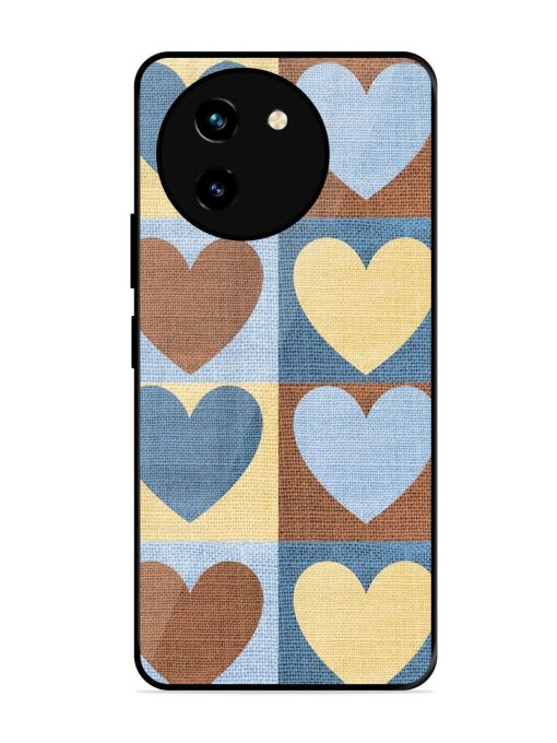 Hearts On Canvas Glossy Soft Edge Case for Vivo T3X (5G) Chachhi