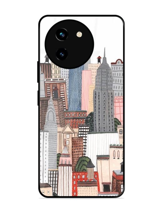 Cityscape Dreams Glossy Soft Edge Case for Vivo T3X (5G) Chachhi