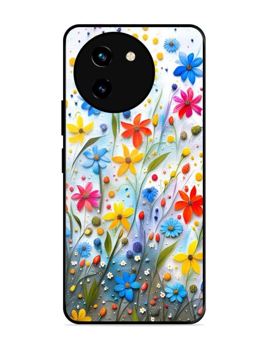 Vibrant Floral Glossy Soft Edge Case for Vivo T3X (5G) Chachhi