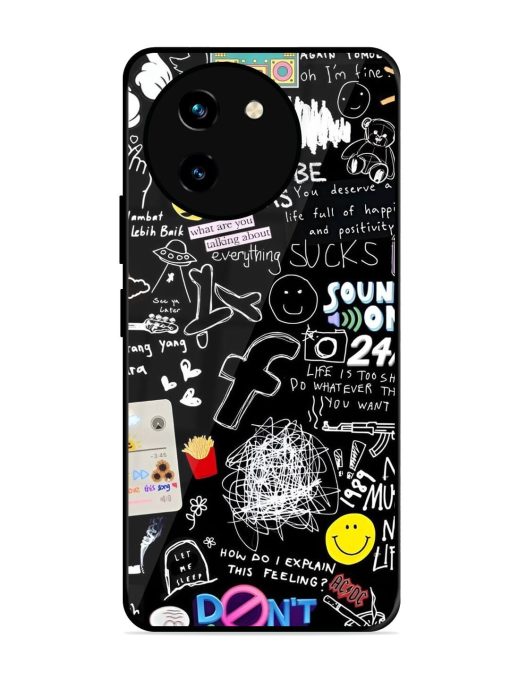 Doodle Diary Glossy Soft Edge Case for Vivo T3X (5G) Chachhi