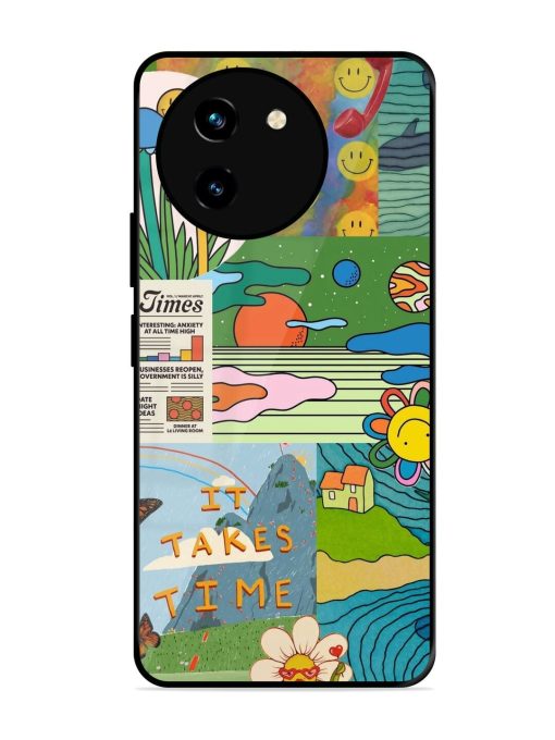 Groovy Vibes Glossy Soft Edge Case for Vivo T3X (5G) Chachhi