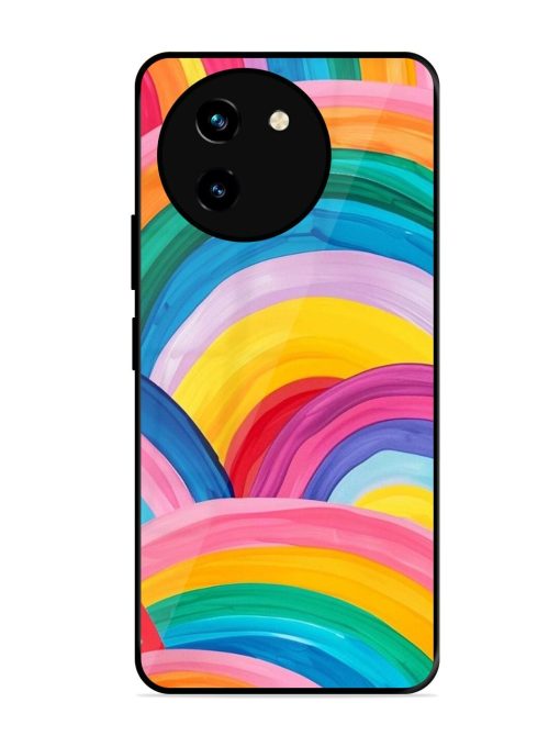 Rainbow Symphony Glossy Soft Edge Case for Vivo T3X (5G) Chachhi