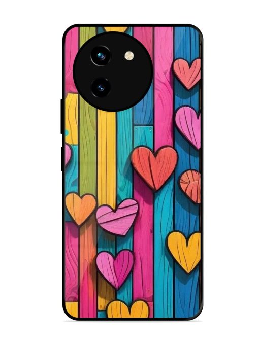 Rainbow Of Hearts Glossy Soft Edge Case for Vivo T3X (5G) Chachhi