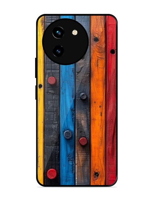 Rainbow Plank Glossy Soft Edge Case for Vivo T3X (5G) Chachhi