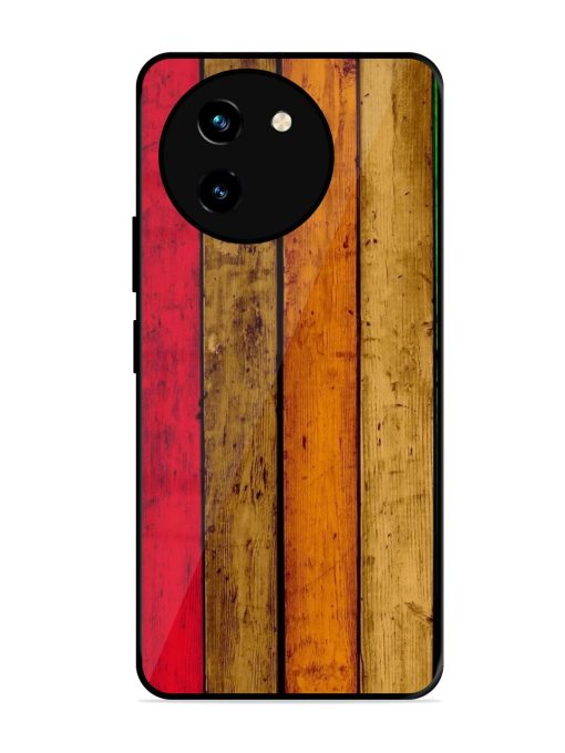 Colorful Woodgrain Glossy Soft Edge Case for Vivo T3X (5G) Chachhi