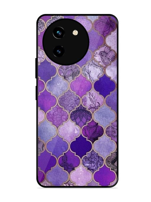 Purple Mosaic Magic Glossy Soft Edge Case for Vivo T3X (5G) Chachhi