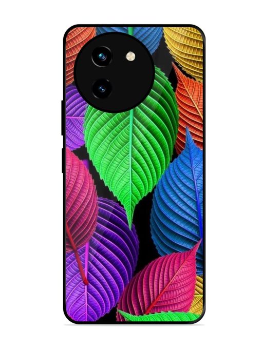 Rainbow Leaf Symphony Glossy Soft Edge Case for Vivo T3X (5G) Chachhi