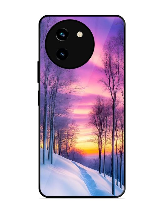 Winter'S Purple Haze Glossy Soft Edge Case for Vivo T3X (5G) Chachhi