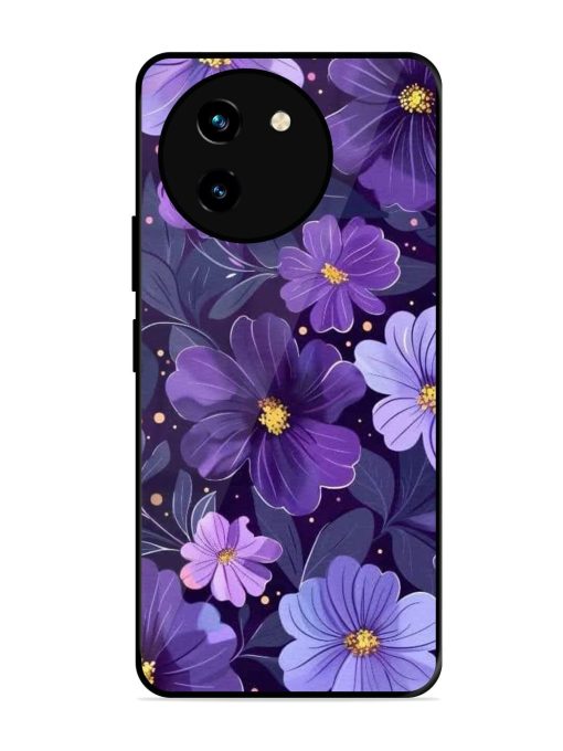 Purple Paradise Glossy Soft Edge Case for Vivo T3X (5G) Chachhi