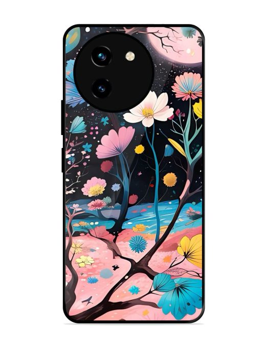 Cosmic Bloom Glossy Soft Edge Case for Vivo T3X (5G) Chachhi