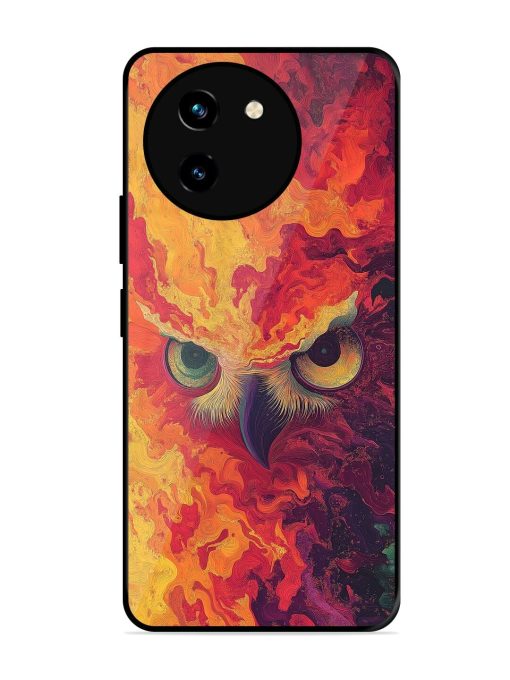 Fiery Owl Glossy Soft Edge Case for Vivo T3X (5G) Chachhi