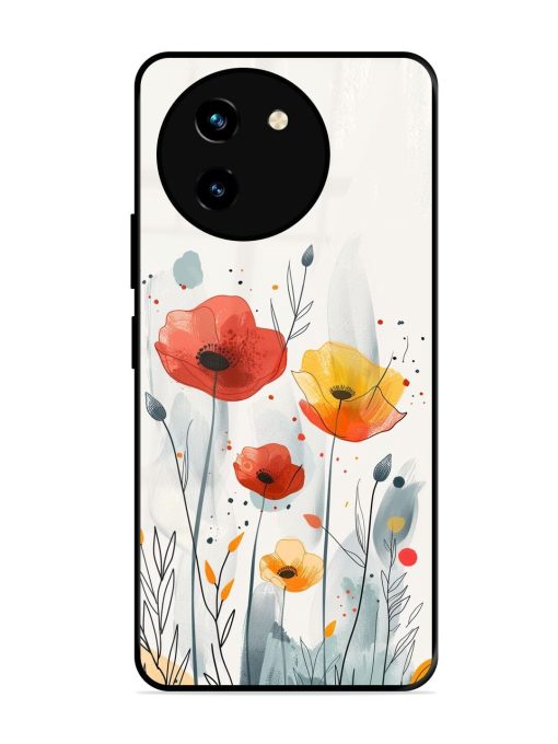 Poppy Fields Glossy Soft Edge Case for Vivo T3X (5G)