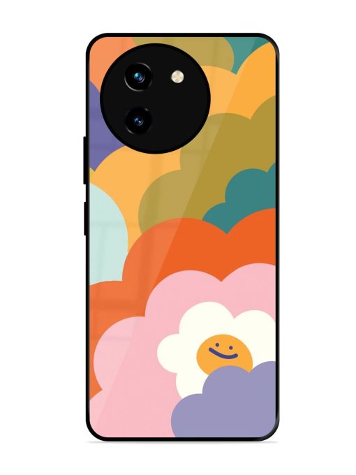 Happy Flower Power Glossy Soft Edge Case for Vivo T3X (5G) Chachhi