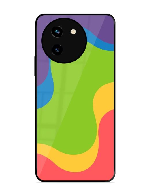 Wavy Rainbow Wonderland Glossy Soft Edge Case for Vivo T3X (5G) Chachhi