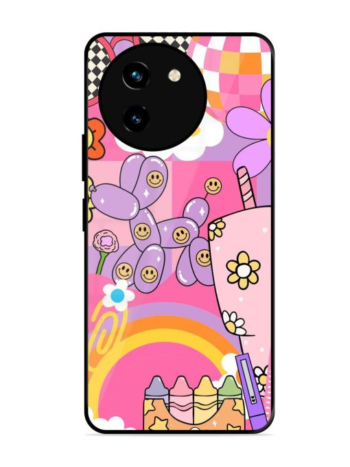 Whimsical Y2K Chaos Glossy Soft Edge Case for Vivo T3X (5G) Chachhi