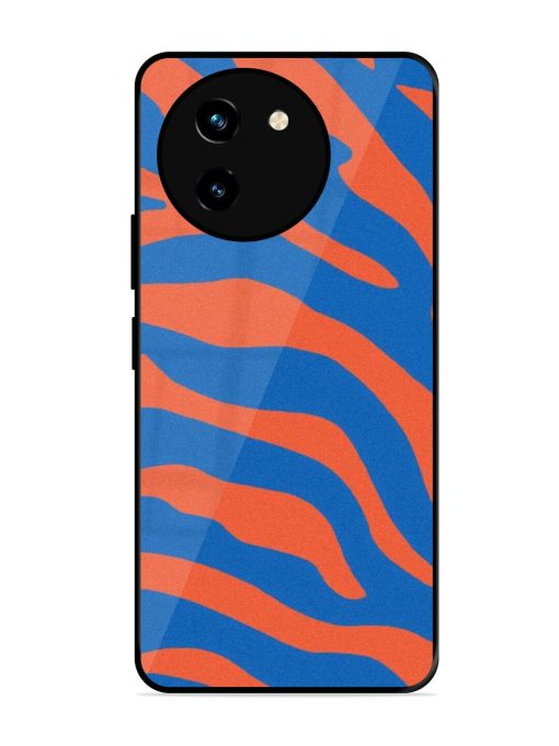 Zebra Stripes In Blue And Orange Glossy Soft Edge Case for Vivo T3X (5G) Chachhi