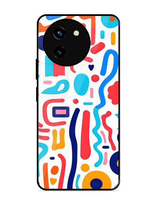 Whimsical Doodle Chaos Glossy Soft Edge Case for Vivo T3X (5G) Chachhi