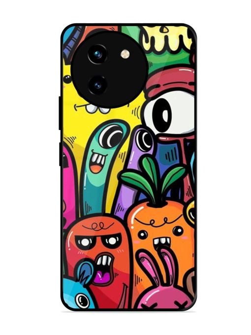 Whimsical Doodle Chaos Glossy Soft Edge Case for Vivo T3X (5G) Chachhi