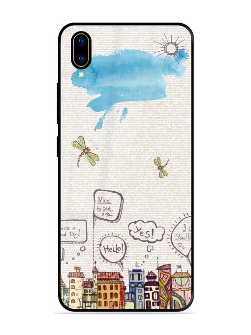 Doodle City Glossy Soft Edge Case for Vivo V11 Pro Chachhi