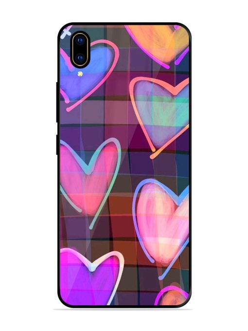 Neon Hearts Glossy Soft Edge Case for Vivo V11 Pro Chachhi