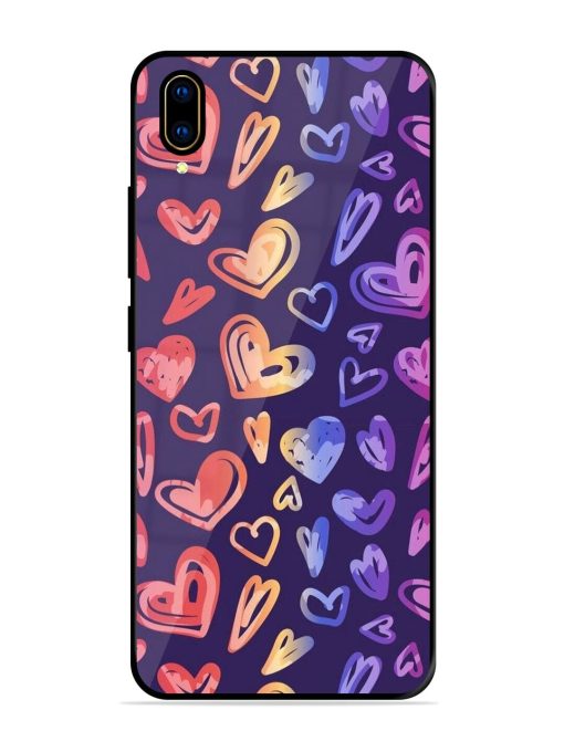 Rainbow Hearts Glossy Soft Edge Case for Vivo V11 Pro Chachhi