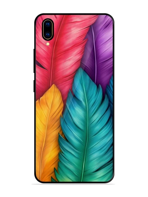 Rainbow Feathers Glossy Soft Edge Case for Vivo V11 Pro Chachhi