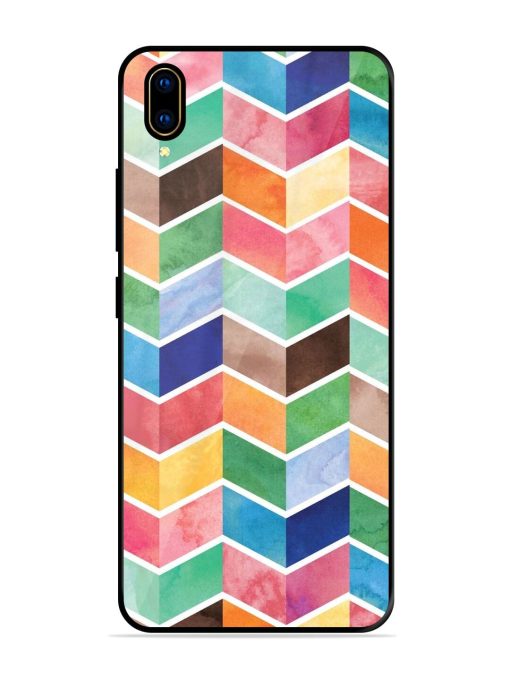 Watercolor Chevron Whimsy Glossy Soft Edge Case for Vivo V11 Pro Chachhi