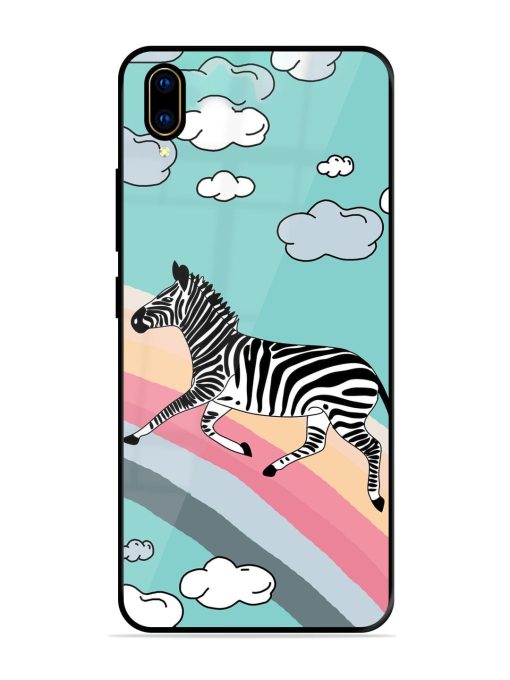 Zebra On A Rainbow Glossy Soft Edge Case for Vivo V11 Pro Chachhi